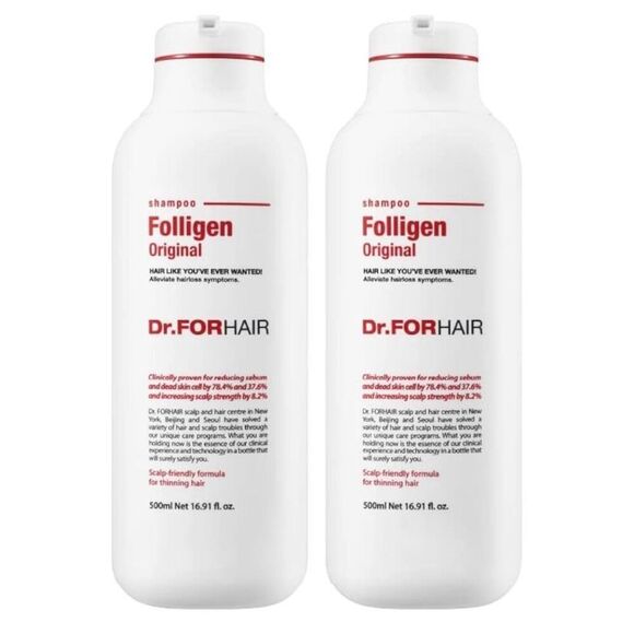 Dr.FORHAIR Set of (2) Folligen Original Shampoo 500 ml ea